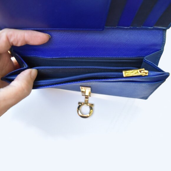 Salvatore Ferragamo Gancini Continental Wallet – Zaffiro Viola Blue - Picture 8 of 10